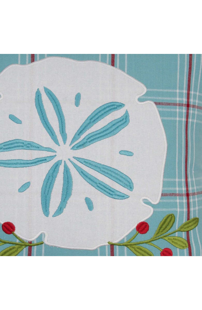 C&F Home Plaid Sand Dollar Christmas Throw Pillow, 18" x 18", Alternate, color, Blue