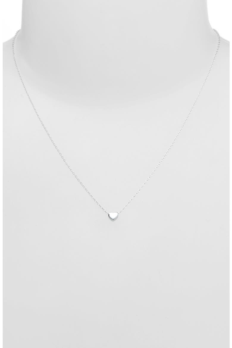 Heart Charm Adjustable Necklace, Alternate, color, SILVER