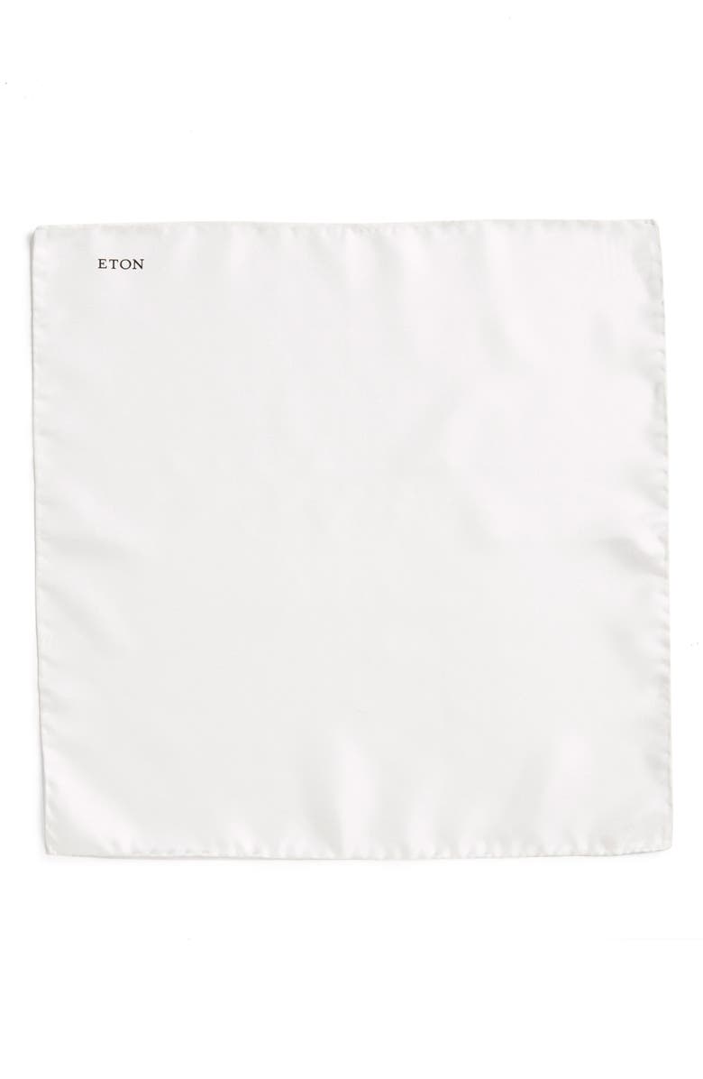 Eton Silk Pocket Square, Alternate, color, White