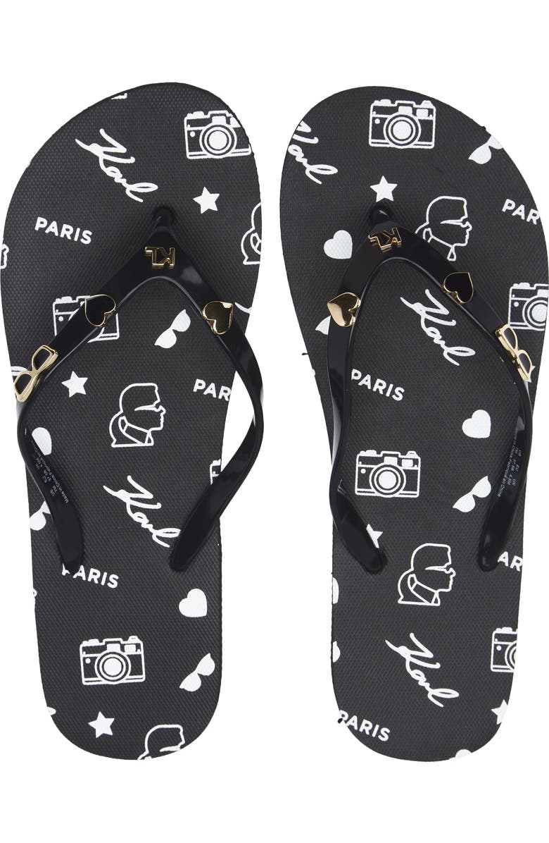 KARL LAGERFELD PARIS Zaid Flip Flop Sandal, Alternate, color, Black