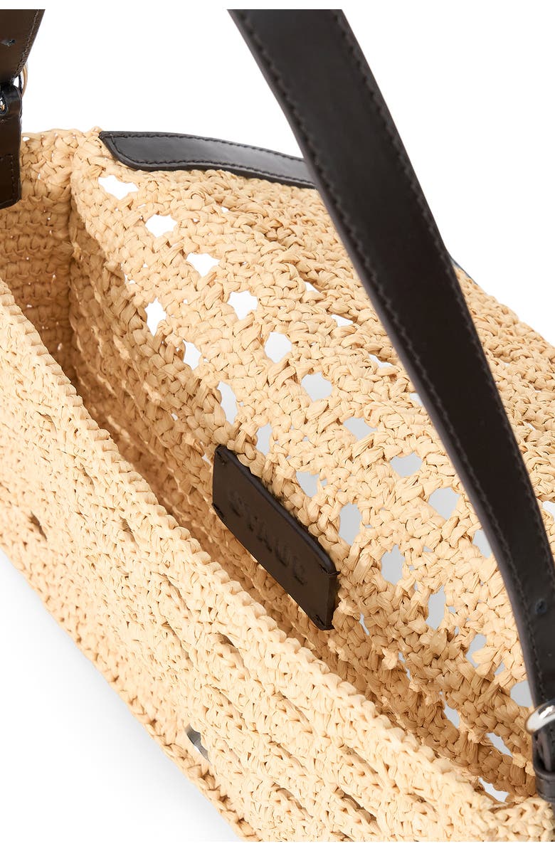 STAUD Harlow Raffia Shoulder Bag, Alternate, color, Raffia Crochet