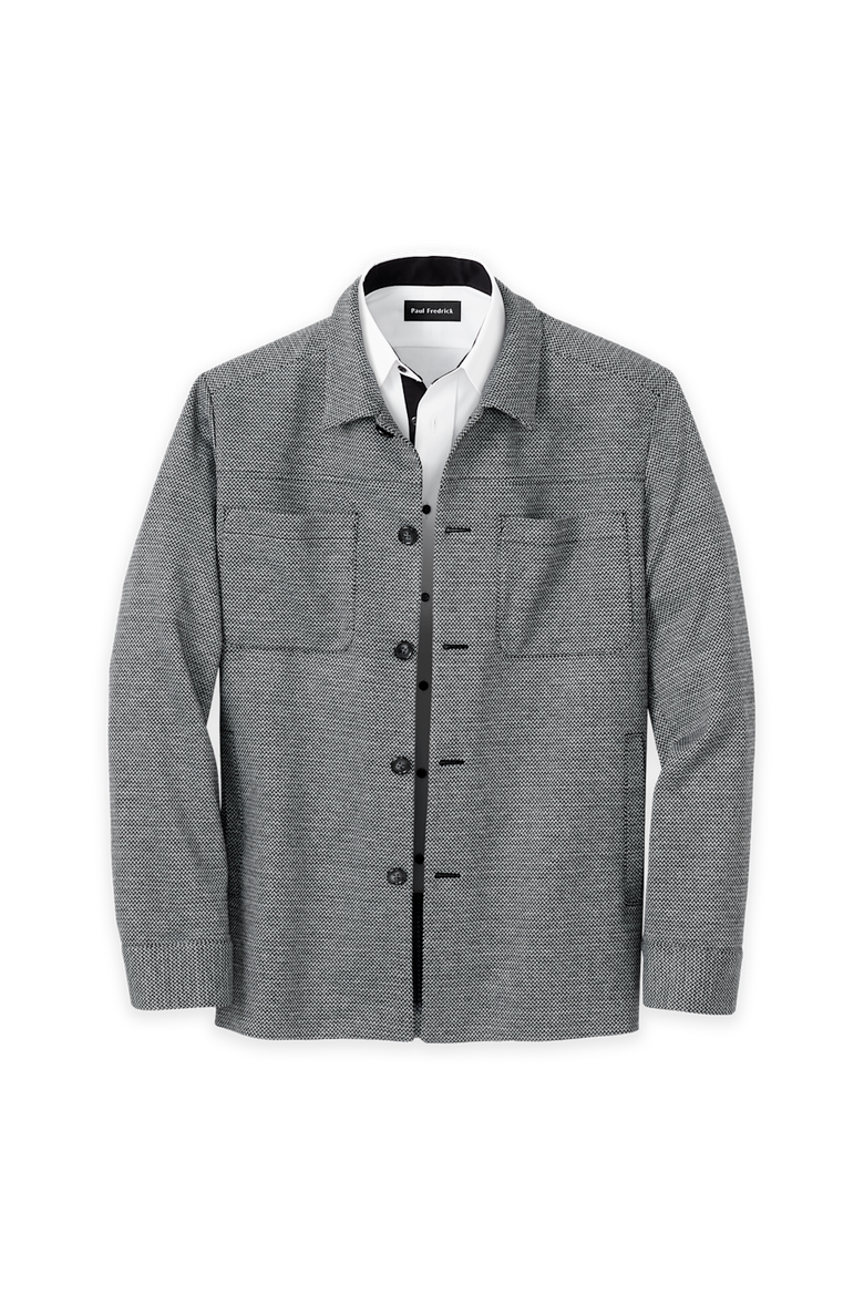 Herringbone Shirt Jacket, Main, color, Black