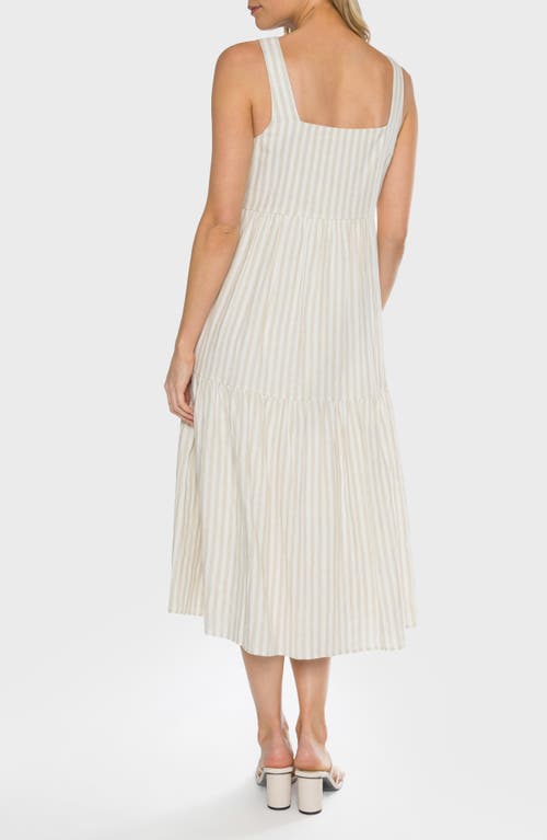 Matty M . Doheny Linen Blend Midi Sundress In Neutral