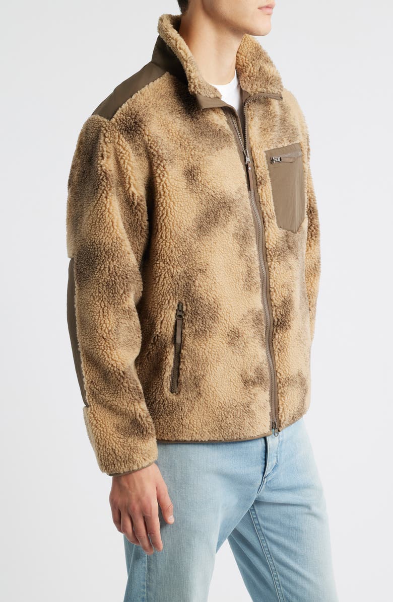 Corridor Oak Camo Fleece Zip-Up Jacket, Alternate, color, Natural