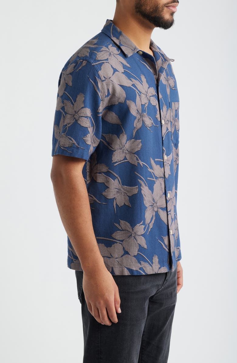 AllSaints Parterre Print Button-Up, Alternate, color, Bay Blue