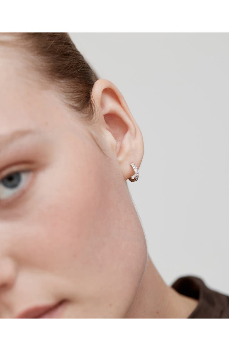 Monica Vinader Essential Lab Grown Diamond Huggie Hoop Earrings, Alternate, color, Sterling Silver / Diamond