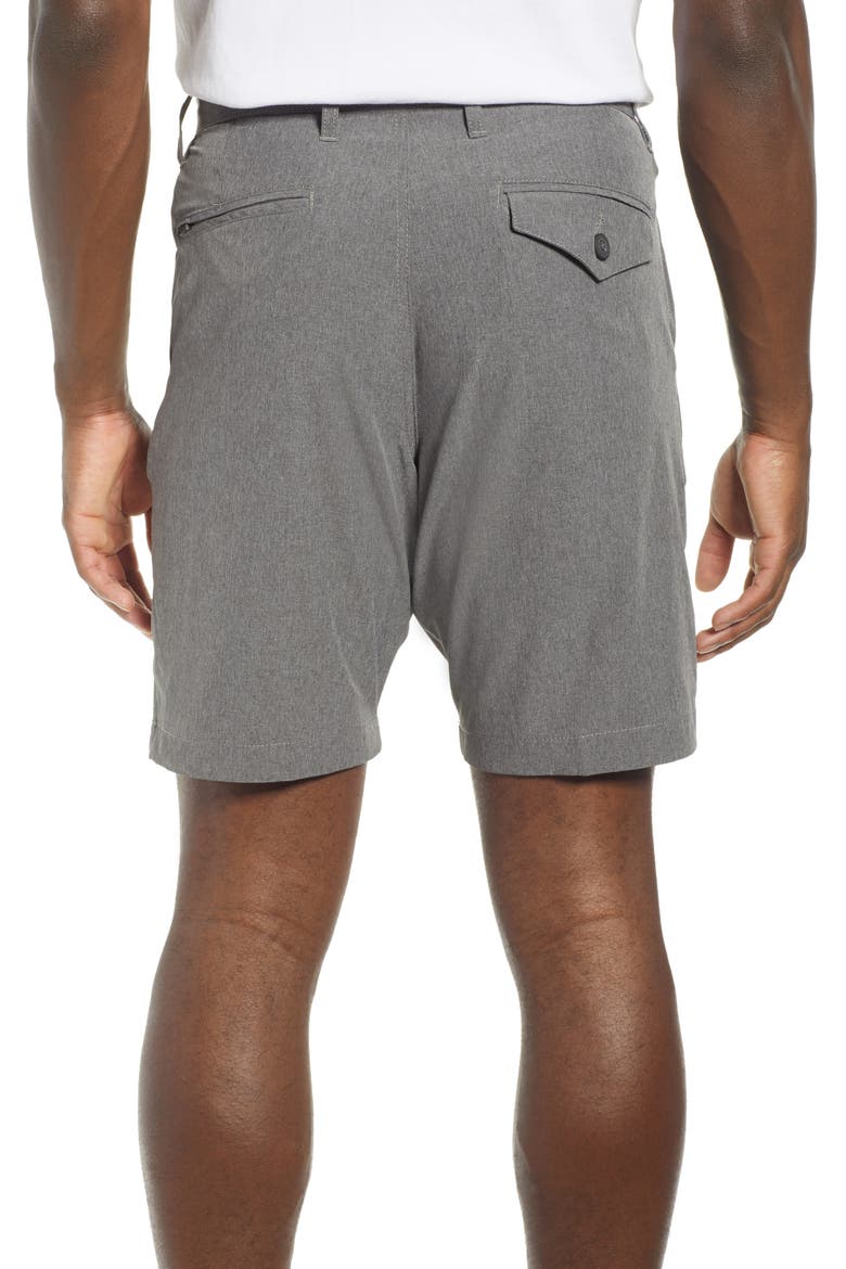 Heathered Stretch Hybrid Shorts, Alternate, color, GREY
