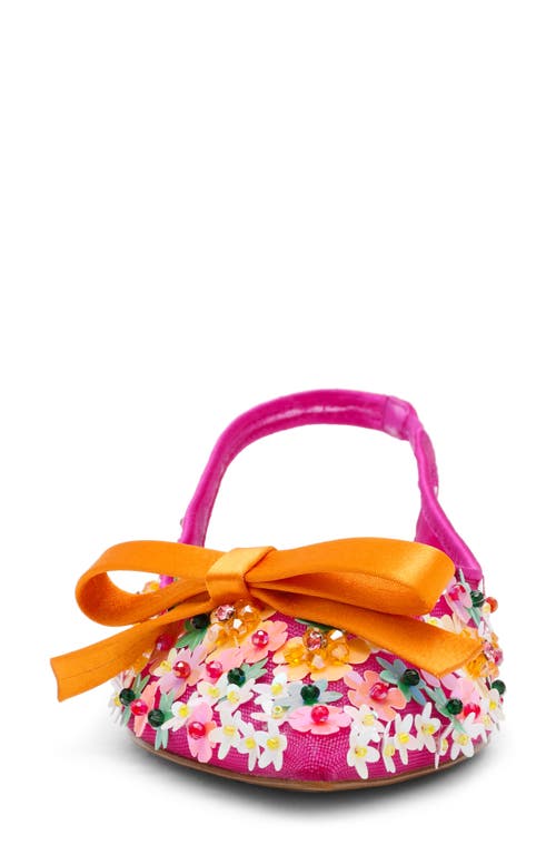 Betsey Johnson Laylah Slingback Flat In Fuchsia Multi