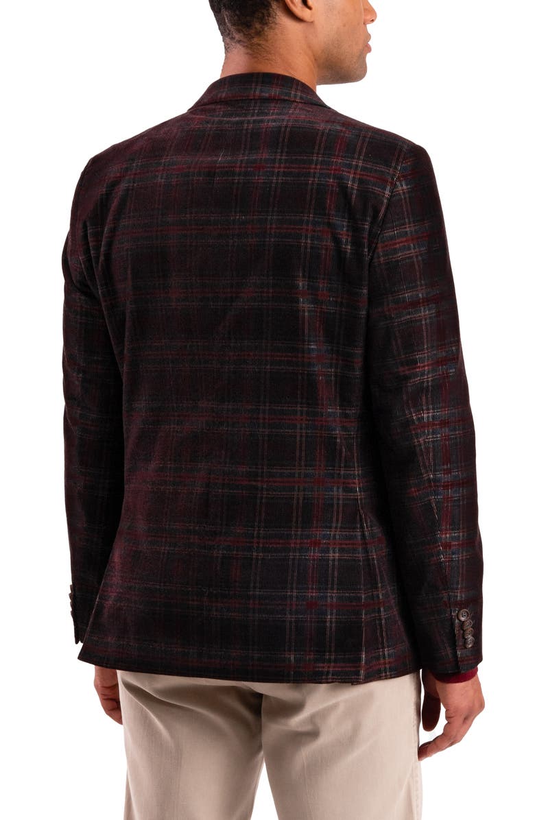 SAVILE ROW CO Brown Plaid Corduroy Sport Coat, Alternate, color, Brown