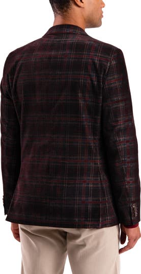 Brown Plaid Corduroy Sport Coat