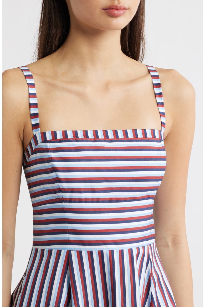 The Margot Stripe Fit & Flare Midi Dress, Alternate, color, RED/WHITE/BLUE STRIPE