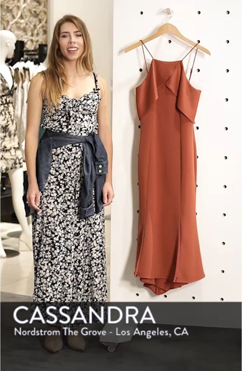 Ruffle Back Halter Midi Dress, sales video thumbnail