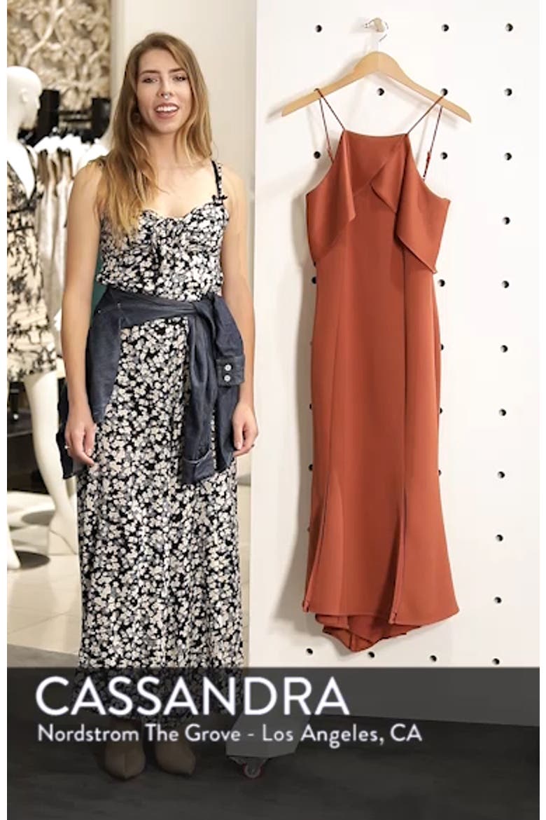 Ruffle Back Halter Midi Dress video