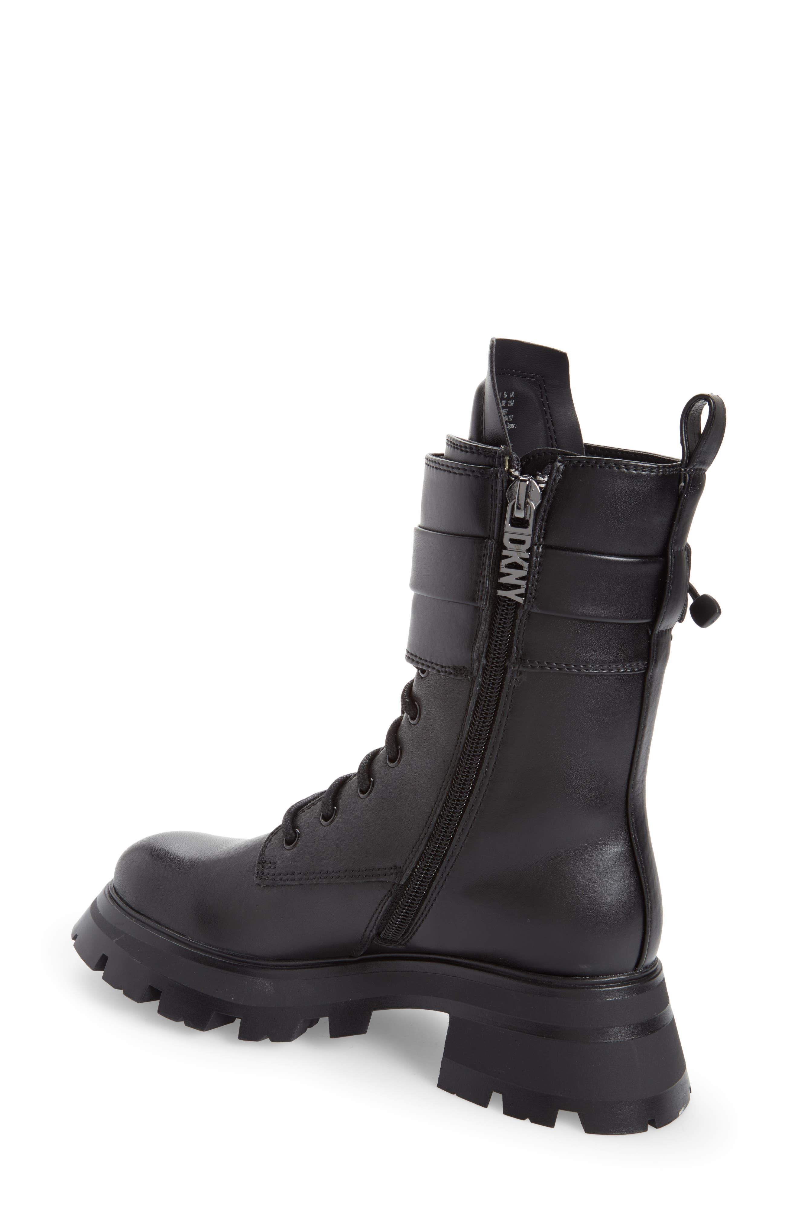 DKNY Sava Combat Boot, Alternate, color, Black