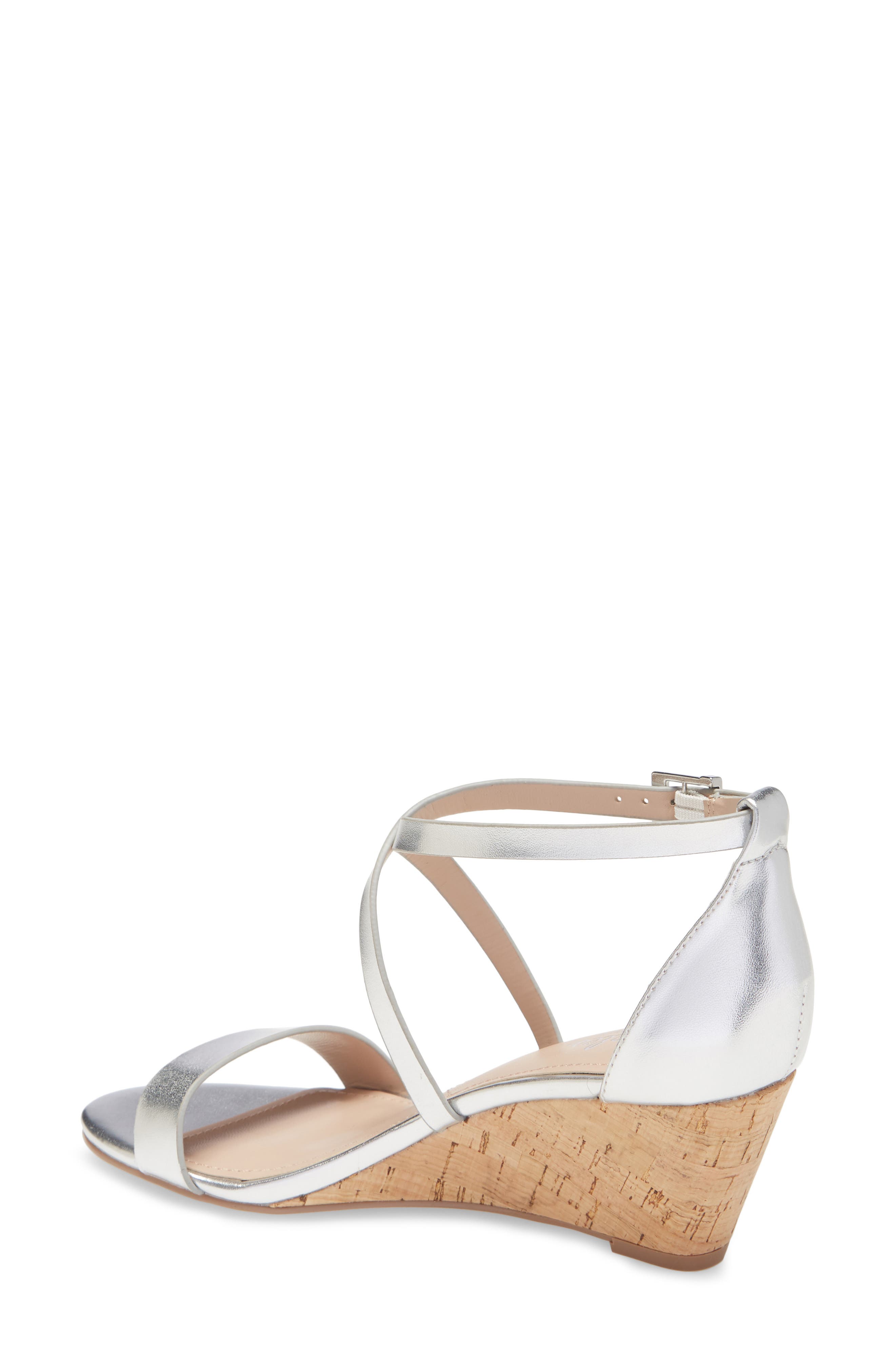 Gustie Wedge Sandal, Alternate, color, SILVER
