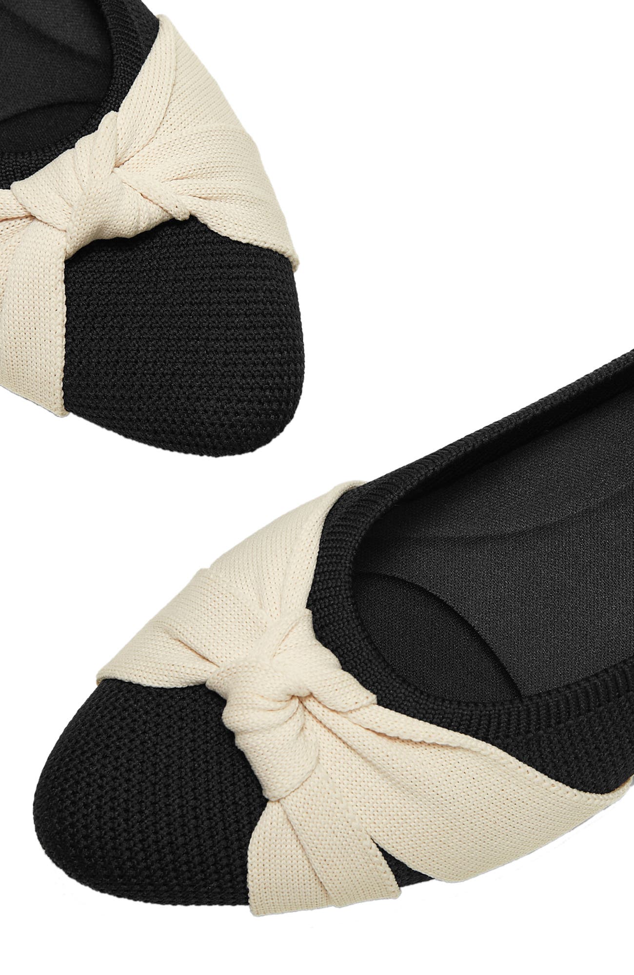 VIVAIA Almond-Toe Knotted Flats, Alternate, color, Black