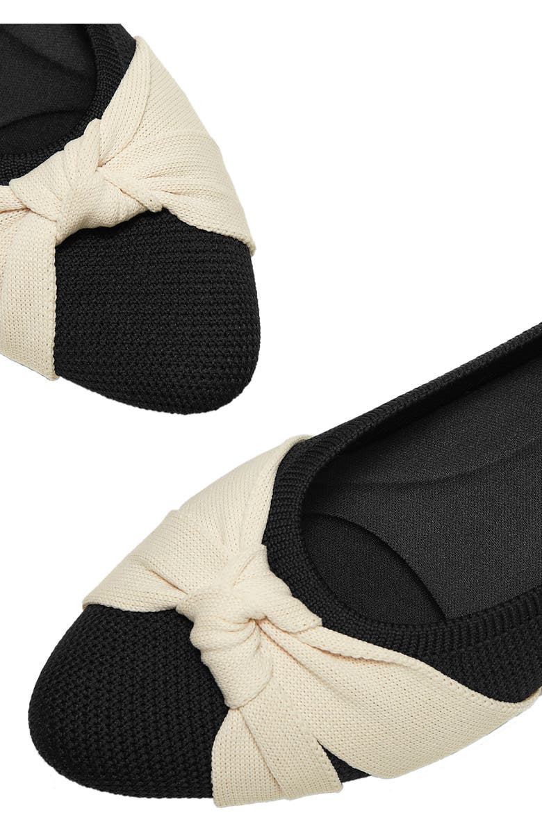 VIVAIA Almond-Toe Knotted Flats, Alternate, color, Black