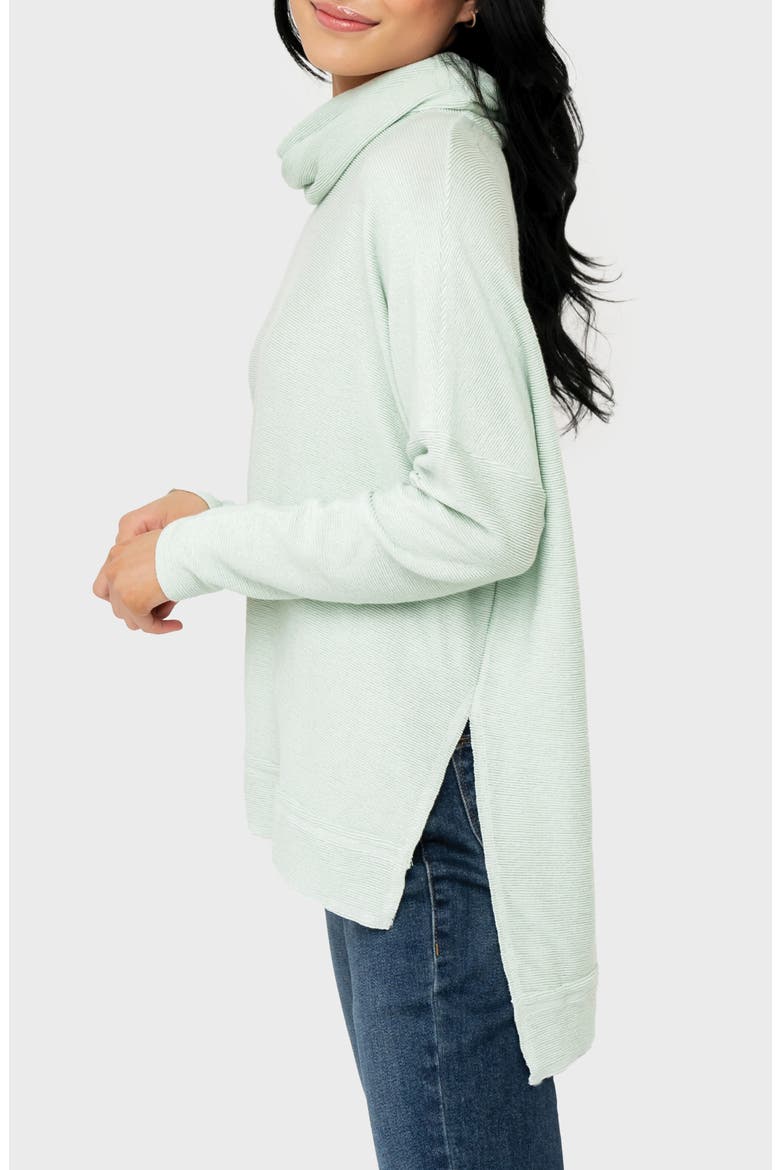 Turtleneck High-Low Tunic, Alternate, color, PALE AQUA