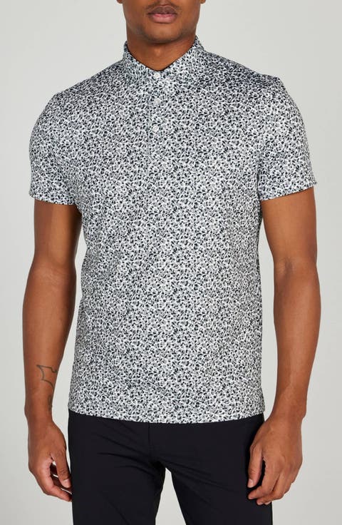 Galem Spatter Print Performance Golf Polo