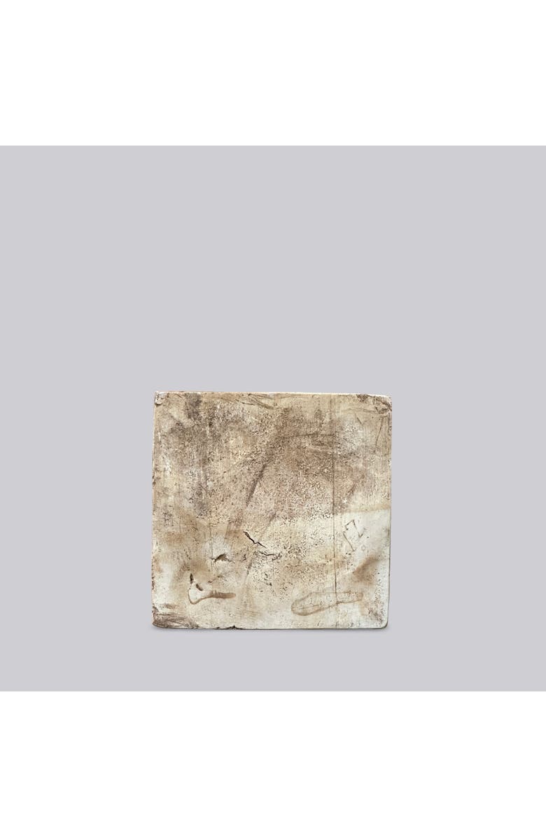 Cobalt Guild Hand Painted Porcelain Red and White Auspicious Deer Tile, Alternate, color, Red And White