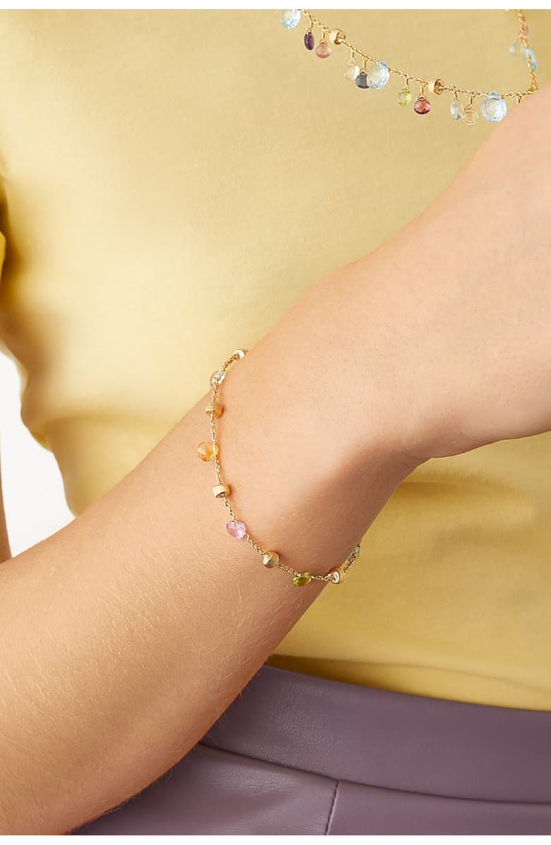 Marco Bicego Paradise 18K Yellow Gold Mixed Semiprecious Stones Single Strand Bracelet, Alternate, color, 