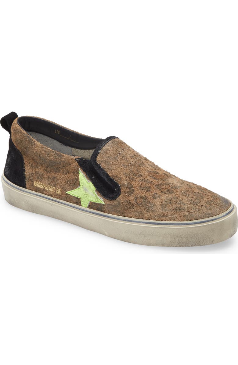 Golden Goose Hanami Leopard Print Slip-On Sneaker, Main, color,