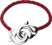 UNODE50 Red Leather Strap With Interlocking Carabiner Detail