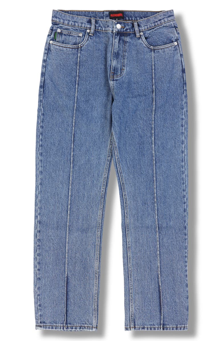 PLEASURES Believe Ripped Pintuck Five-Pocket Jeans, Alternate, color, 