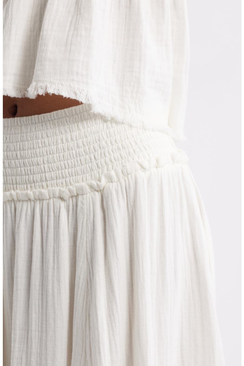 Cotton Gauze Tiered Maxi Skirt, Alternate, color, IVORY
