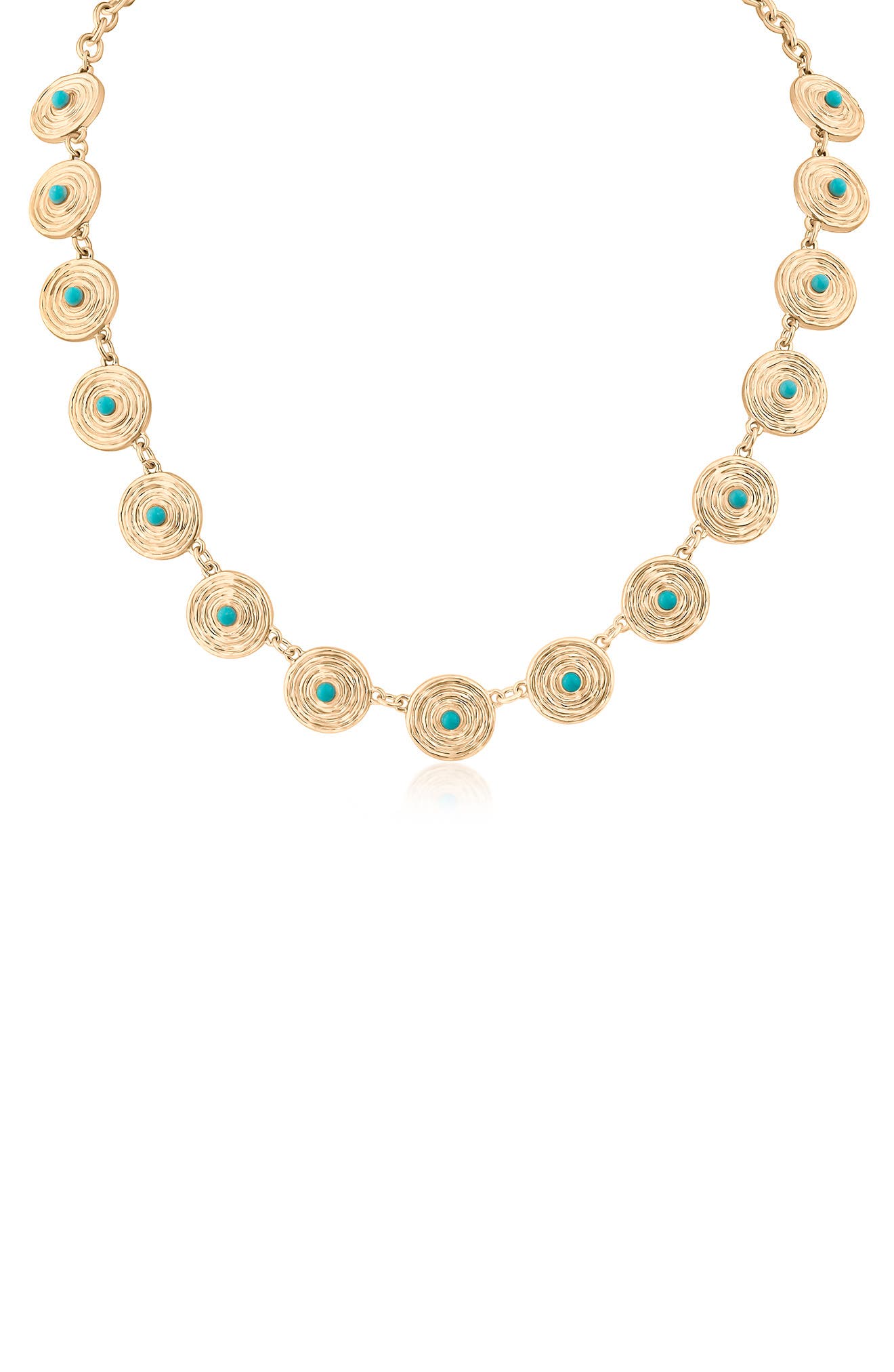 JARDIN Turquoise Cabochon Disc Necklace