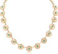 JARDIN Turquoise Cabochon Disc Necklace