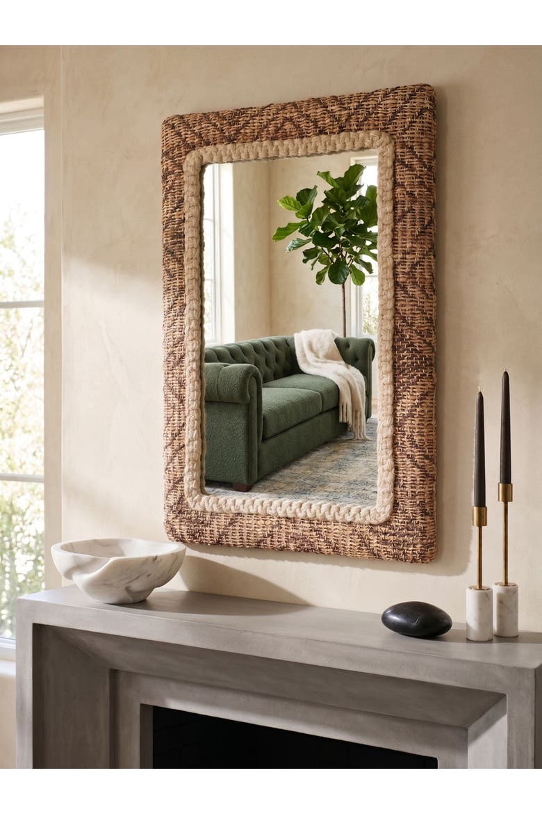 Zulian Jute Wall Mirror, Alternate, color, Brown
