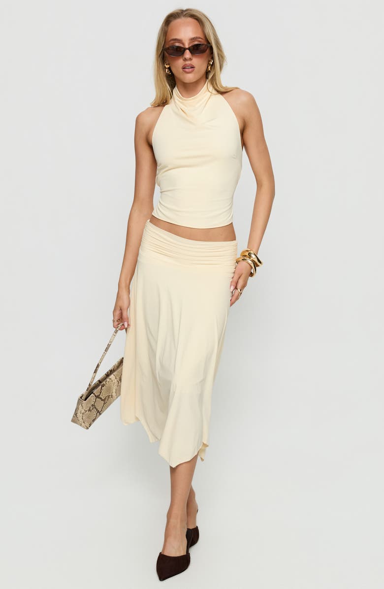 Princess Polly Scenic Route Asymmetric Midi Skirt, Alternate, color, Yellow