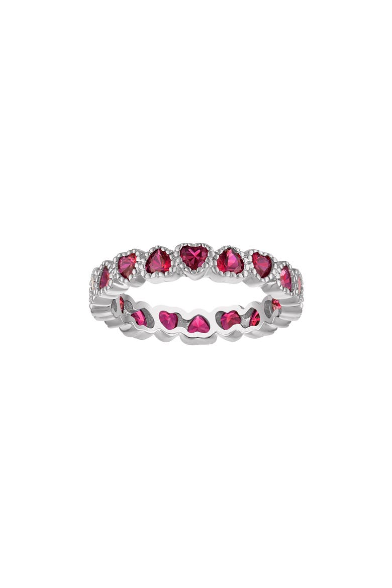 Created Ruby Heart Eternity Ring, Main, color, RUBY