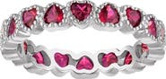 FZN Created Ruby Heart Eternity Ring