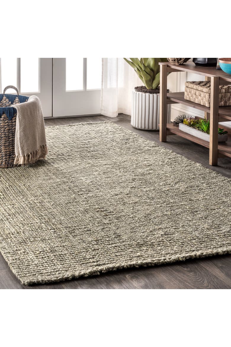Pata Hand Woven Chunky Jute Area Rug, Alternate, color, Gray