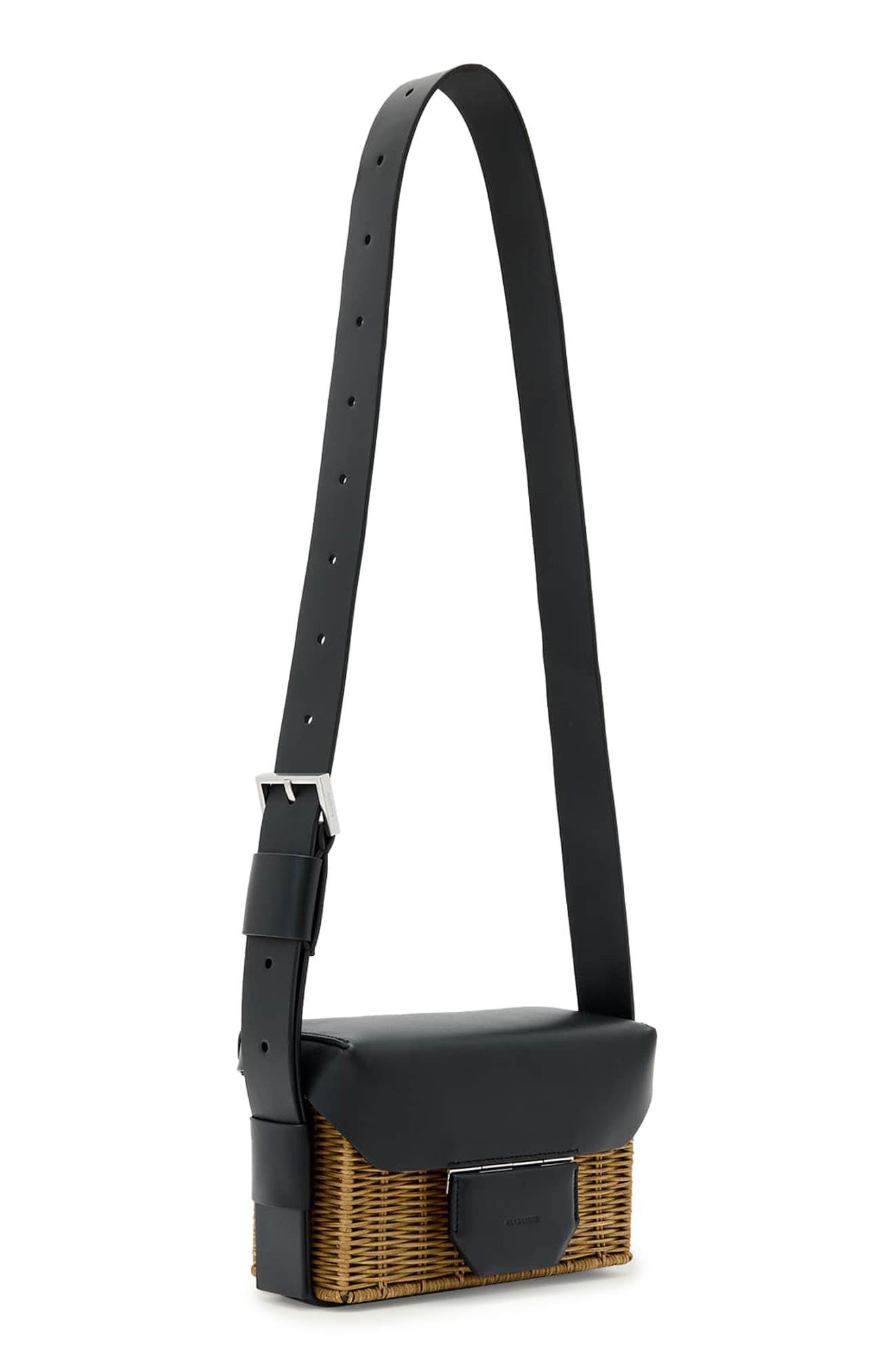 Monique Wicker Crossbody, Alternate, color, BISCUIT/ BLACK