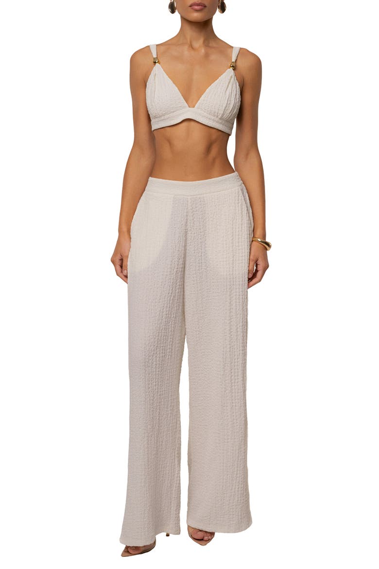 Dockside Crepe Knit Bralette, Alternate, color, Ivory