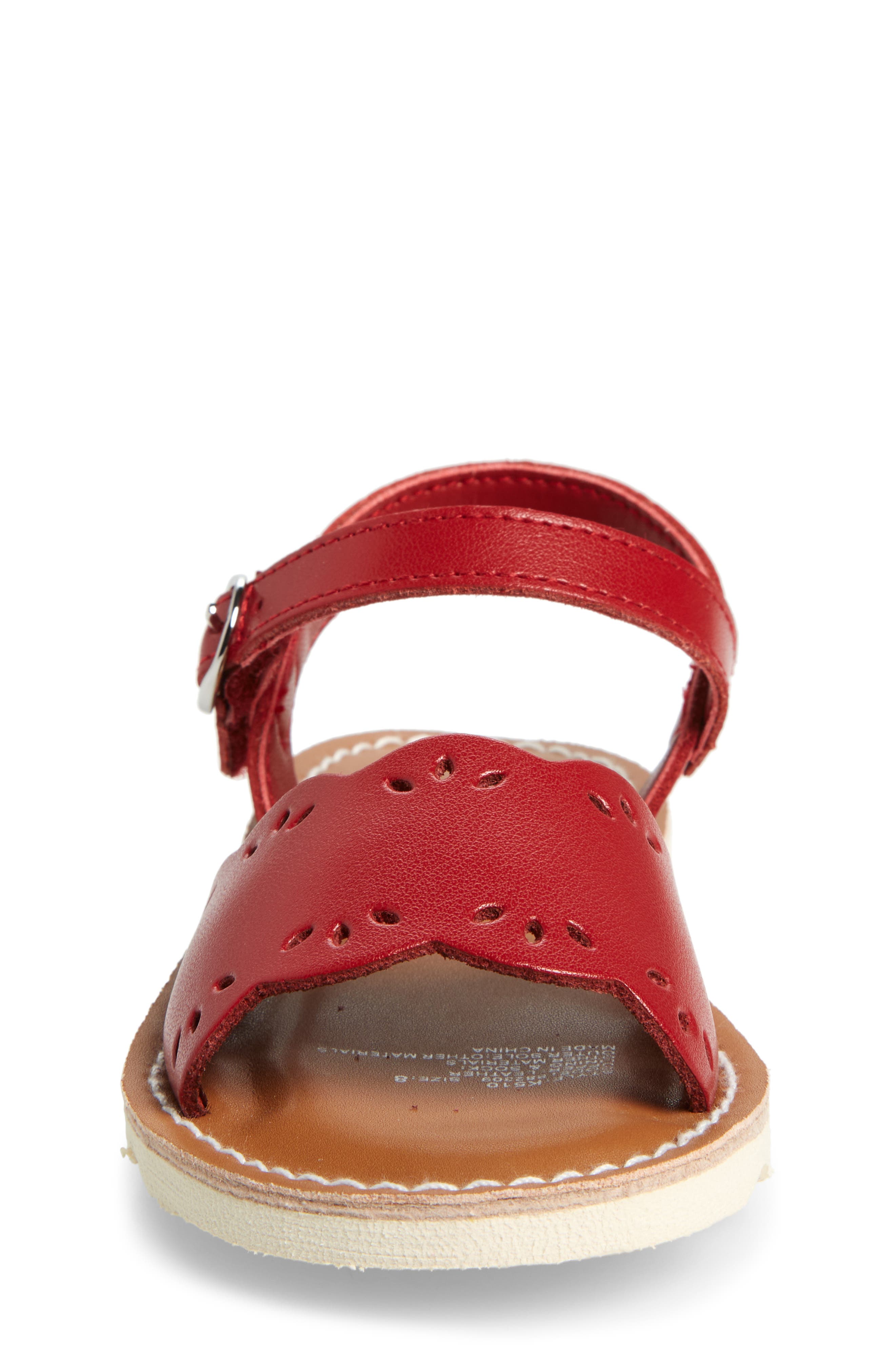 L'AMOUR Kids' Ella Scalloped Ankle Strap Sandal, Alternate, color, 