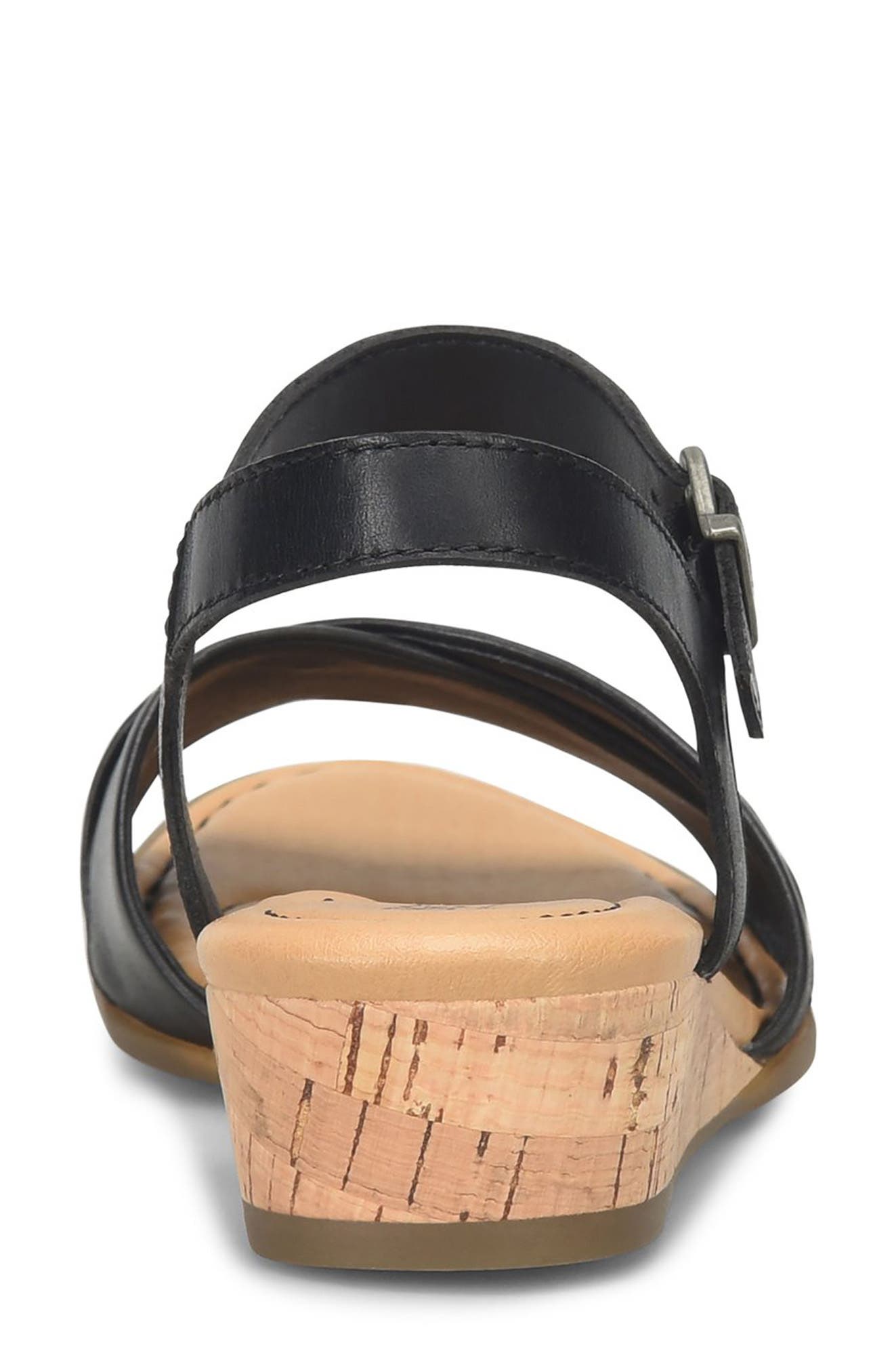 Børn Paige Wedge Sandal, Alternate, color, Black Leather