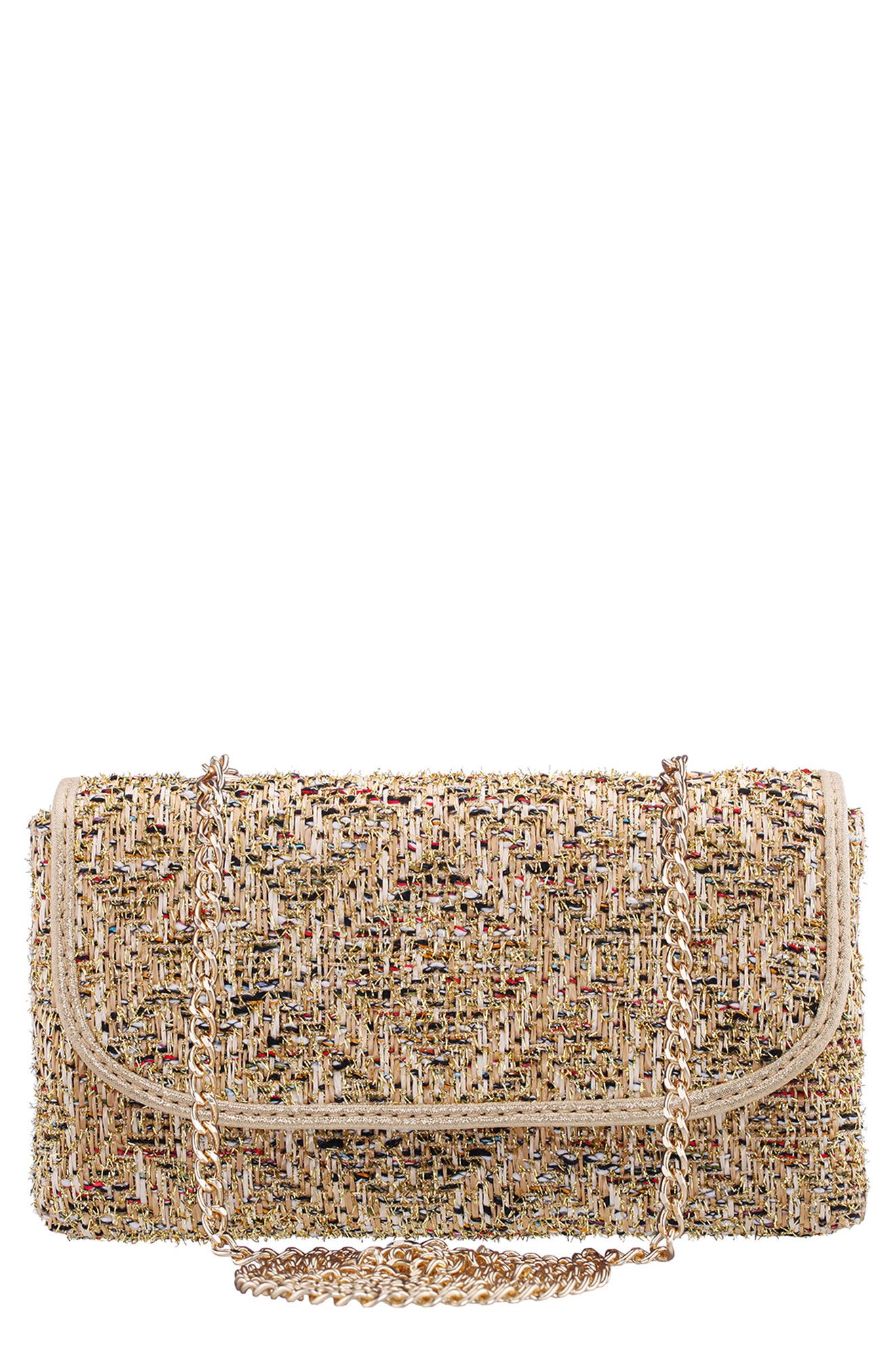 Cerise Textured Clutch, Main, color, GOLD MULTI
