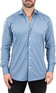 Maceoo Einstein Stretchblotter Blue Button-Up Shirt