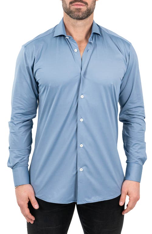 Maceoo Einstein Stretchblotter Blue Button-up Shirt In Blue