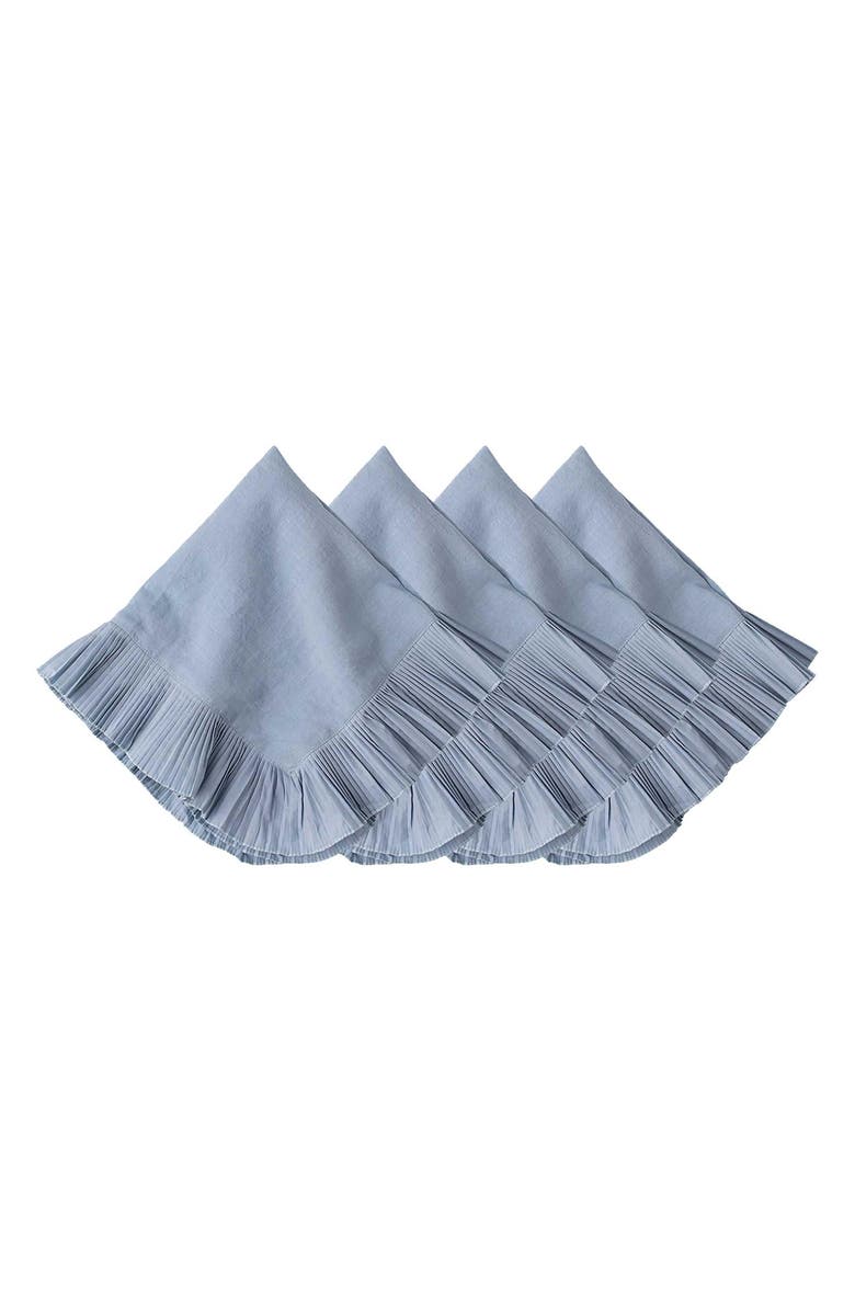 Juliska Mademoiselle Set of 4 Cotton & Linen Napkins, Main, color, Chambray