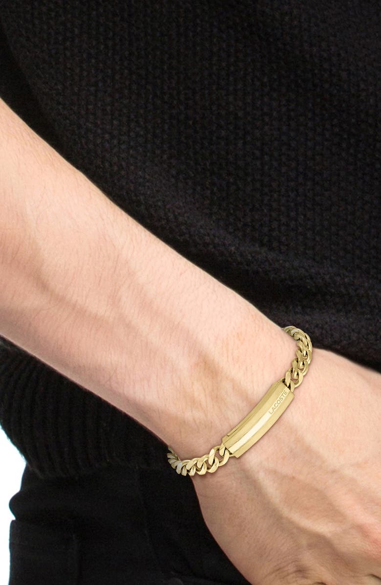 Lacoste Men's Adventurer Bar Pendant Bracelet, Alternate, color, Gold