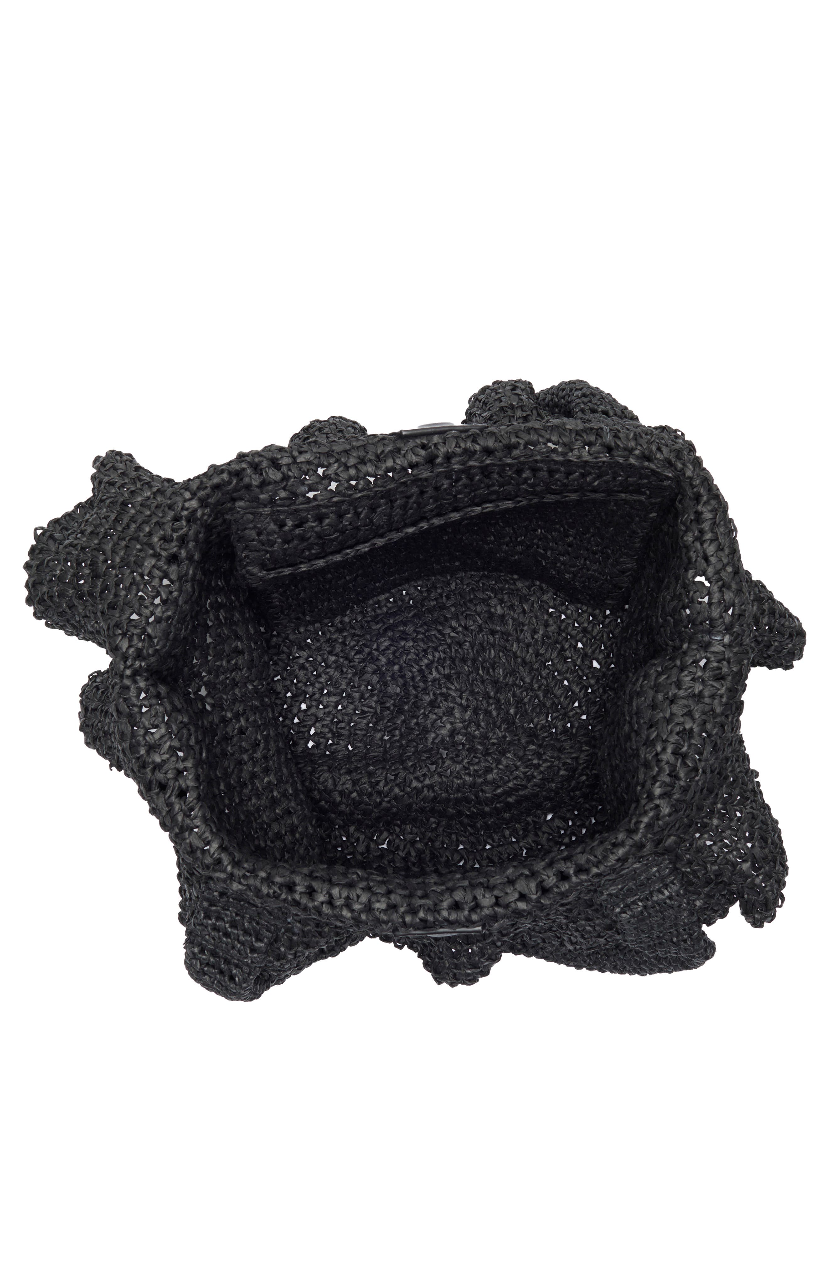 Collection XIIX Ruffle Edge Crochet Bag, Alternate, color, Black