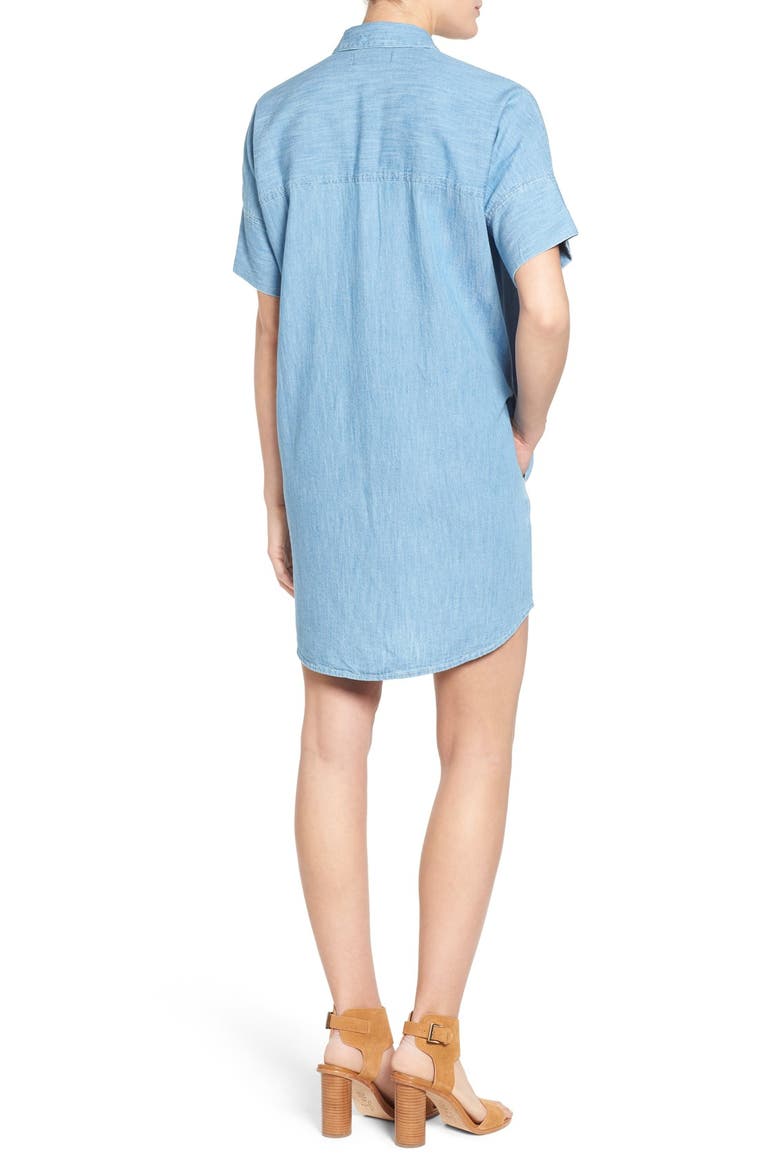'Courier' Denim Shirtdress, Alternate, color, KIERAN WASH