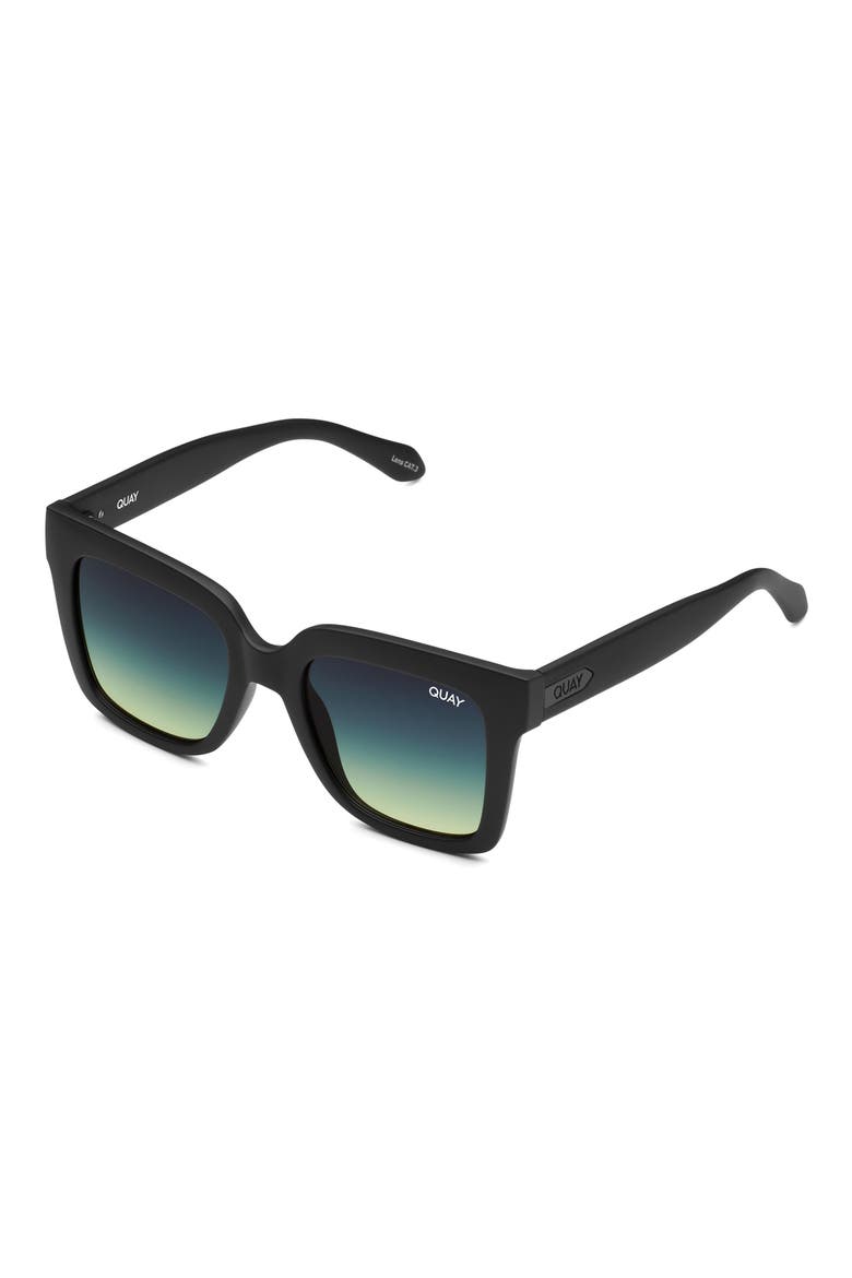 Icy 51mm Gradient Square Sunglasses, Alternate, color, MTBLK SMKGRN