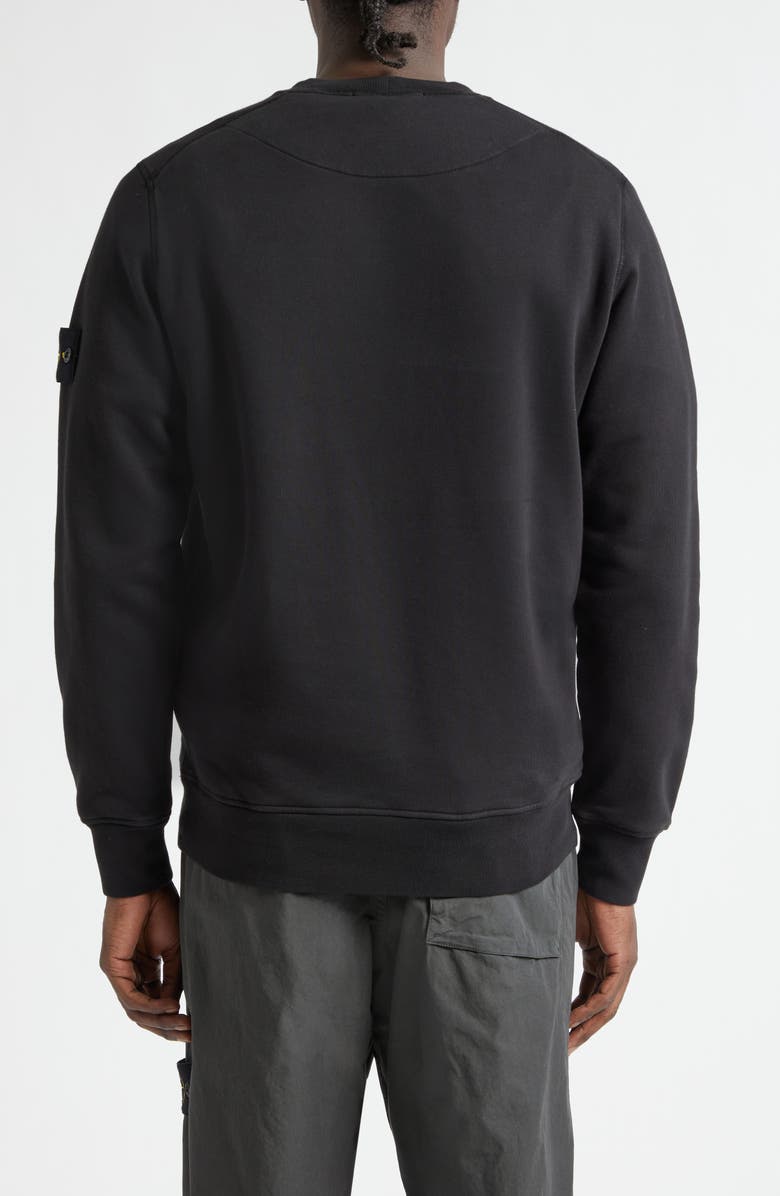 Stone Island Compass Patch Fleece Sweatshirt, Alternate, color, Black