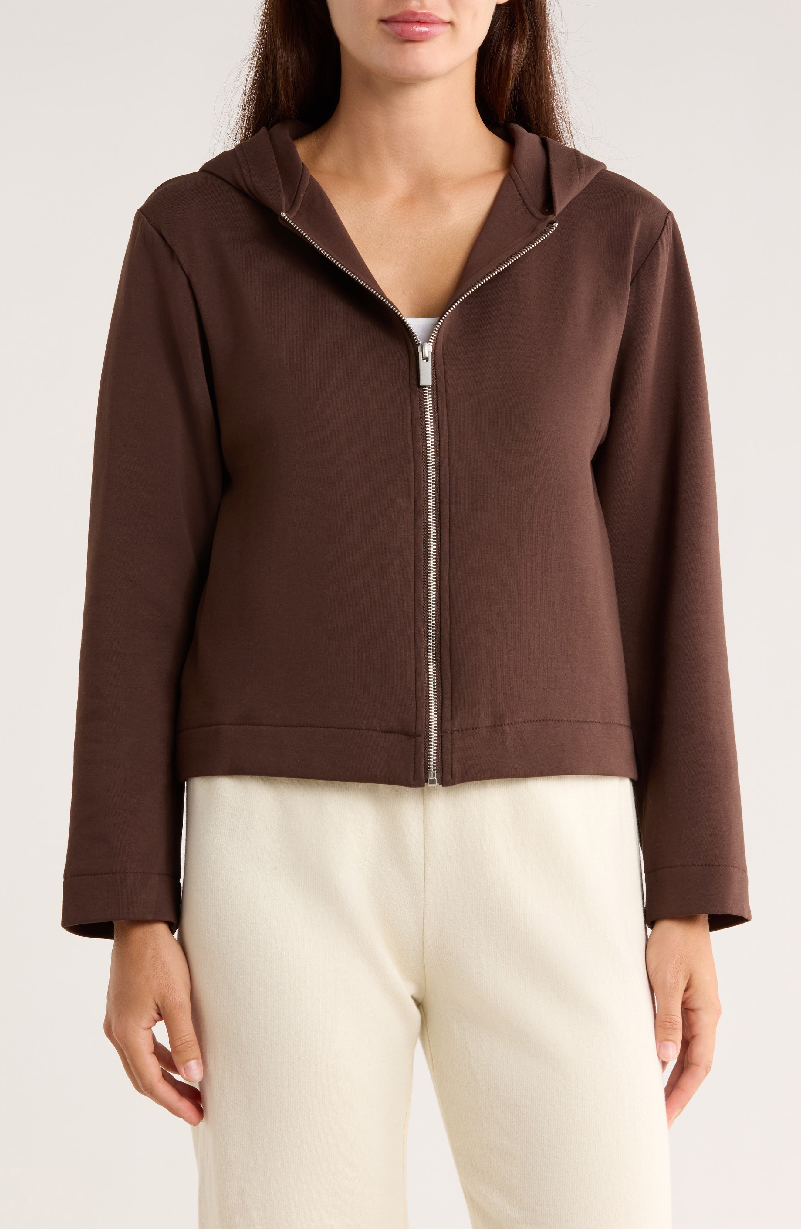 ELIE ELIE TAHARI Crop Full Zip Hoodie